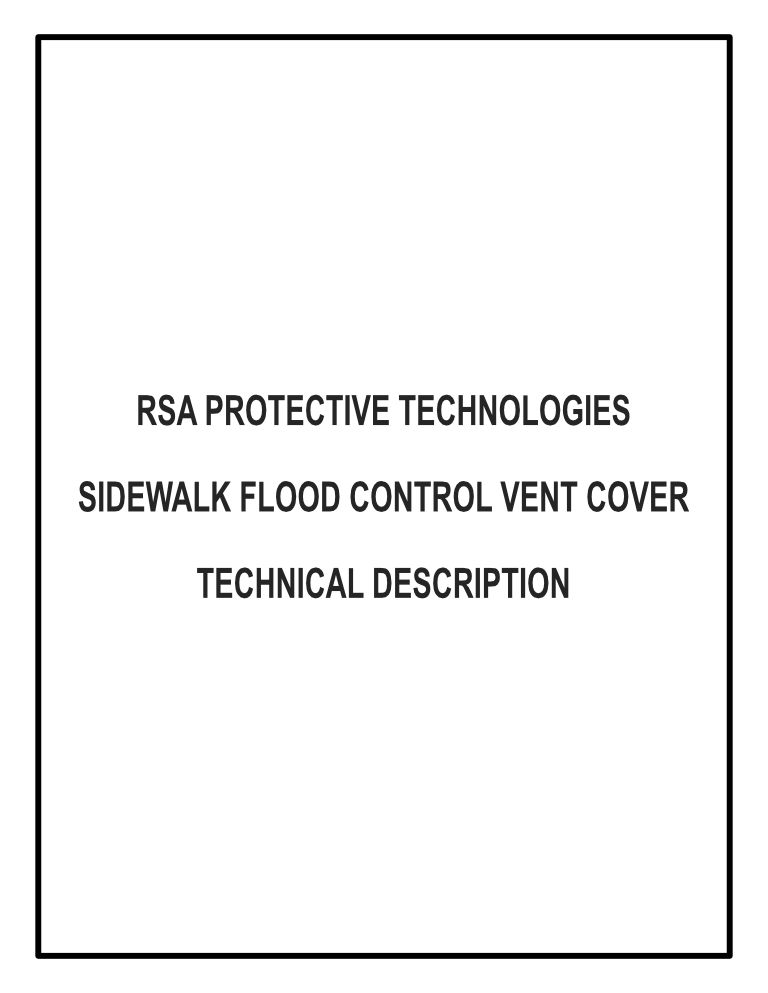 RSA SIDEWALK FLOOD CONTROL VENT COVER TECHNICAL DESCRIPTION
