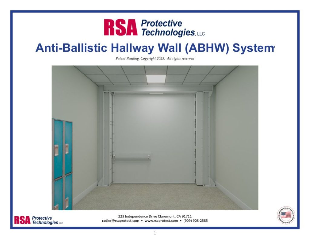 RSA Anti Ballistic Hinged Hallway Wall Book Cover