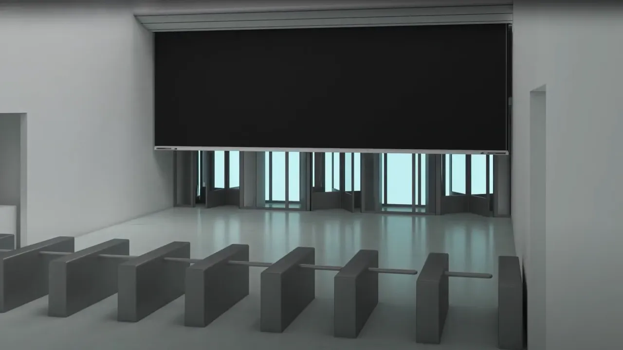 RSA retractable security curtain